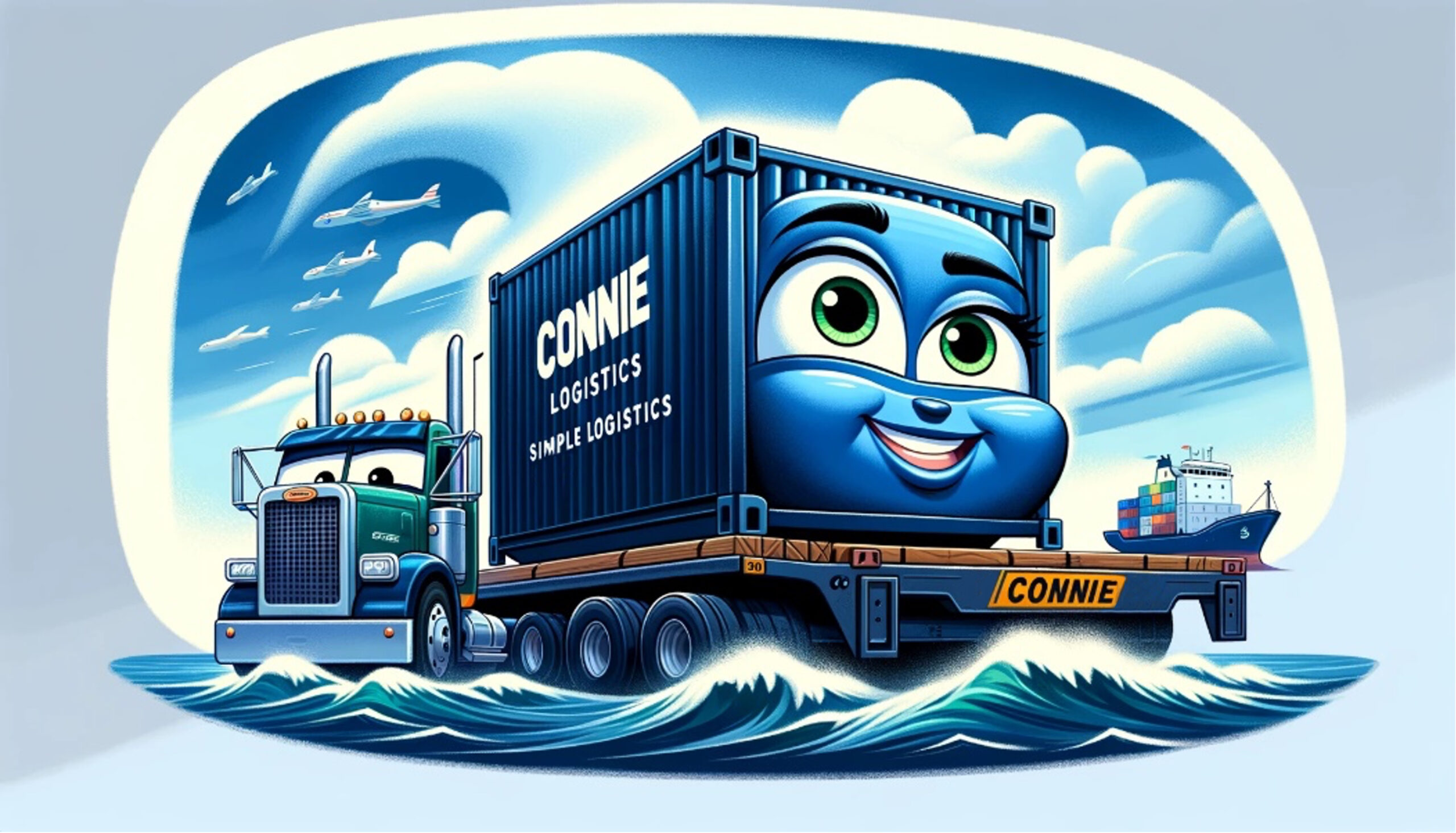 Cartoon Graphic of Connie the Container