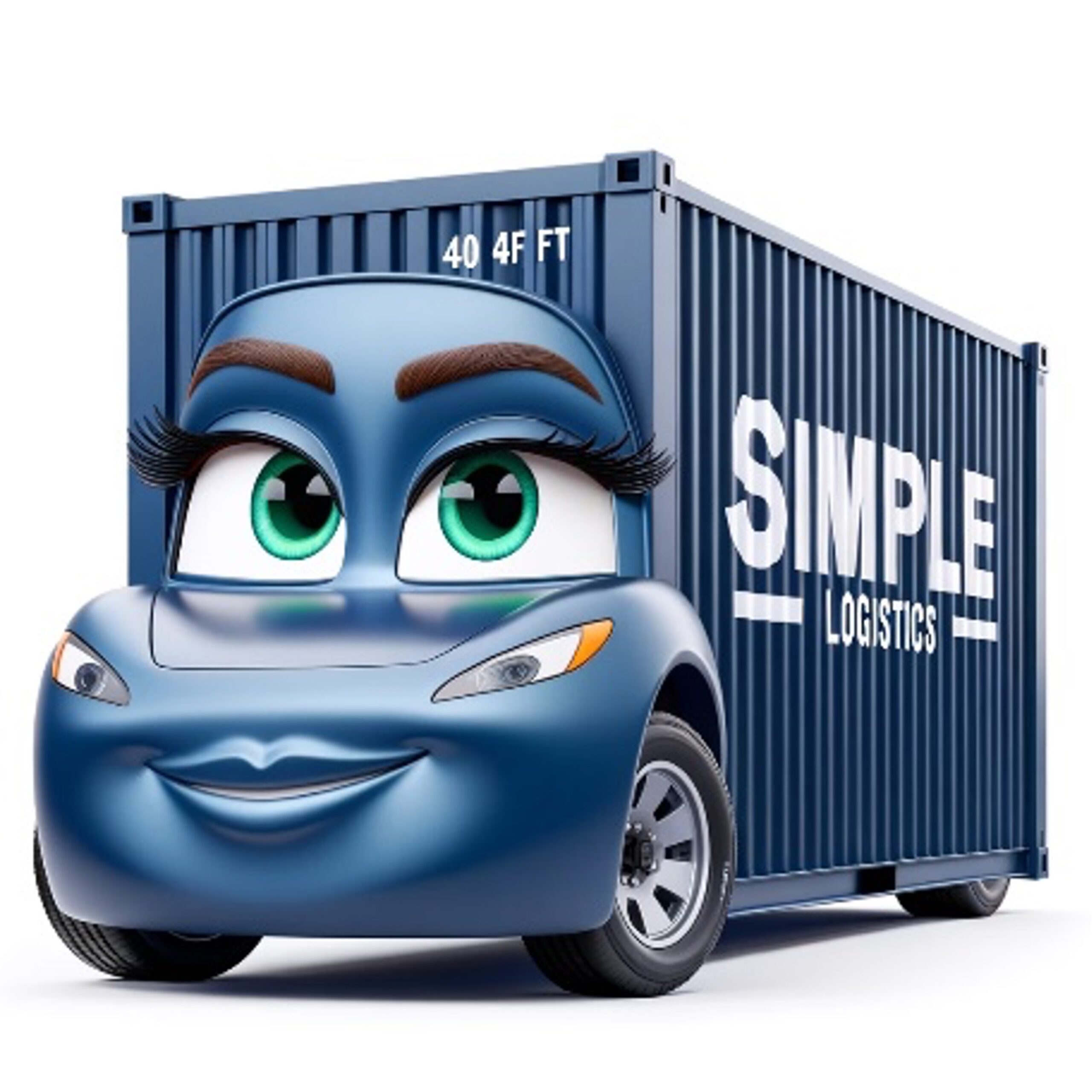 Cartoon graphic of Truck with Simple Logistics on the side